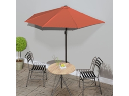 Guarda Sol | Para Sol | Toldo De Vela Poste Alumínio Semicircular 270x144x222 Cm Terracota Wsd823175 Lovely Home