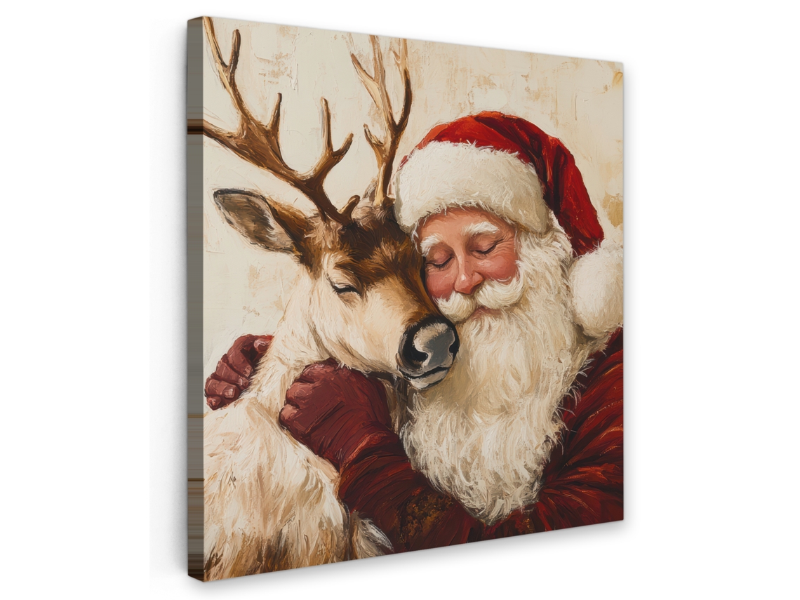 Tecido Estampado Pai Natal - Renas - Natal 90x90