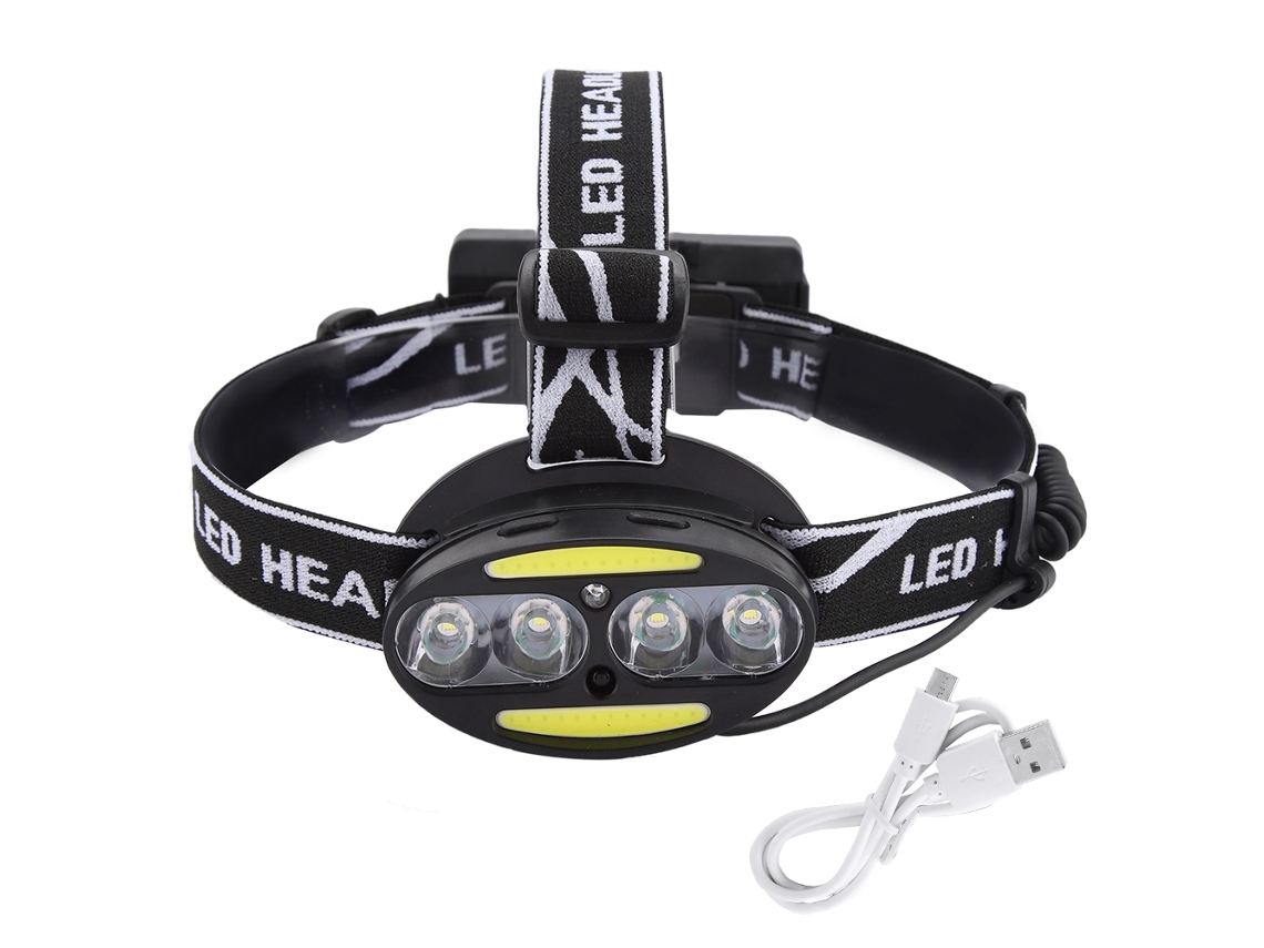 2026 lanterna Frontal Led Cob T6 para Exterior Nocturno com Indução e Cinta Ajustável para Pesca, Ciclismo e Trabalho