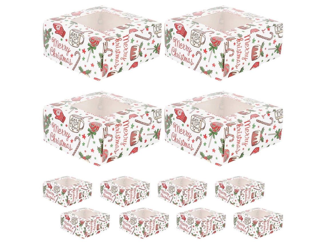 Conjunto De 12 Caixas Para Bolos De Natal, Cupcakes, Doces E Lembrancinhas. Hengjian