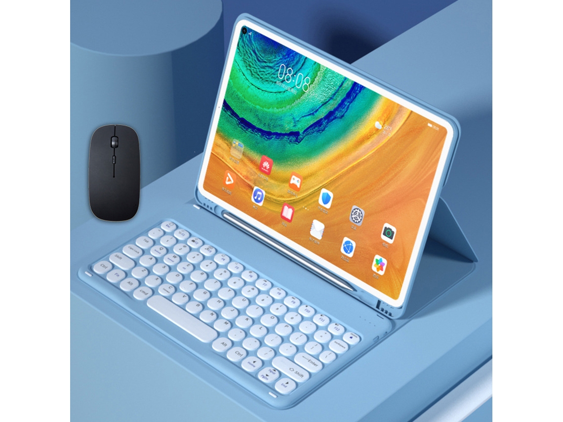 Capa de Teclado Bluetooth XIAOMOYU para Samsung Tab A7 10.4 com retroiluminação, rosa