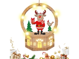 Enfeites Natal Madeira Decoração Festas Luzes Led Centro Natalino Porta Entrada Escritório Guirlanda Escada GOKOCO