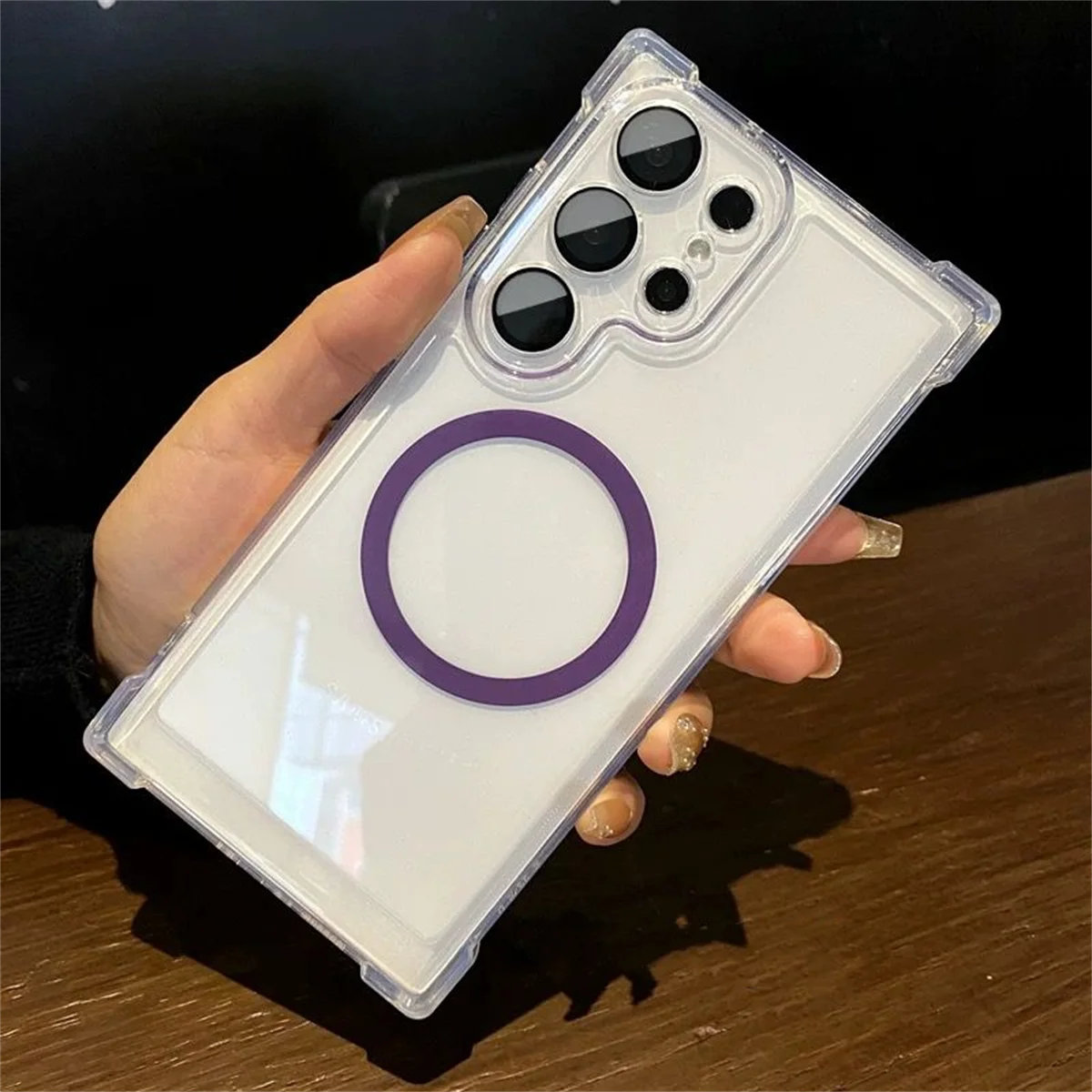 (galaxy S26 Roxo) Compatível Com Capa Magnética Para Celular Samsung, Reforçada Nos Quatro Cantos.