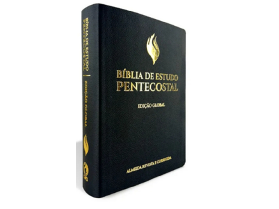 Livro Biblia De Estudo Pentecostal Grande Luxo Preta Edicao Global de Diversos Autores (Português)