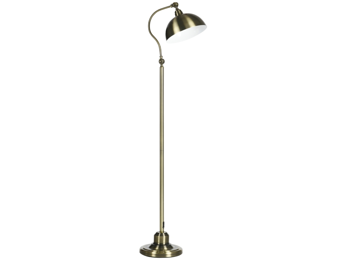 Luminária Chão Retrô Cúpula Ajustável Latão E27 VELTRIX