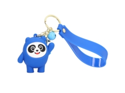 Mali chaveiro Mascote Olimpíadas Inverno 2022 Panda Fofo Silicone Azul para Bolsa
