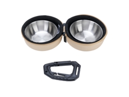 Potes Dobráveis para Cães de Viagem Aço Inox com Saco Eva e Prendedor para Camping Outdoor Khaki S/MARCA