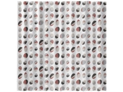 Cortina De Duche - Rayen - 180x200cm - Em Pva - Cinza E Bege