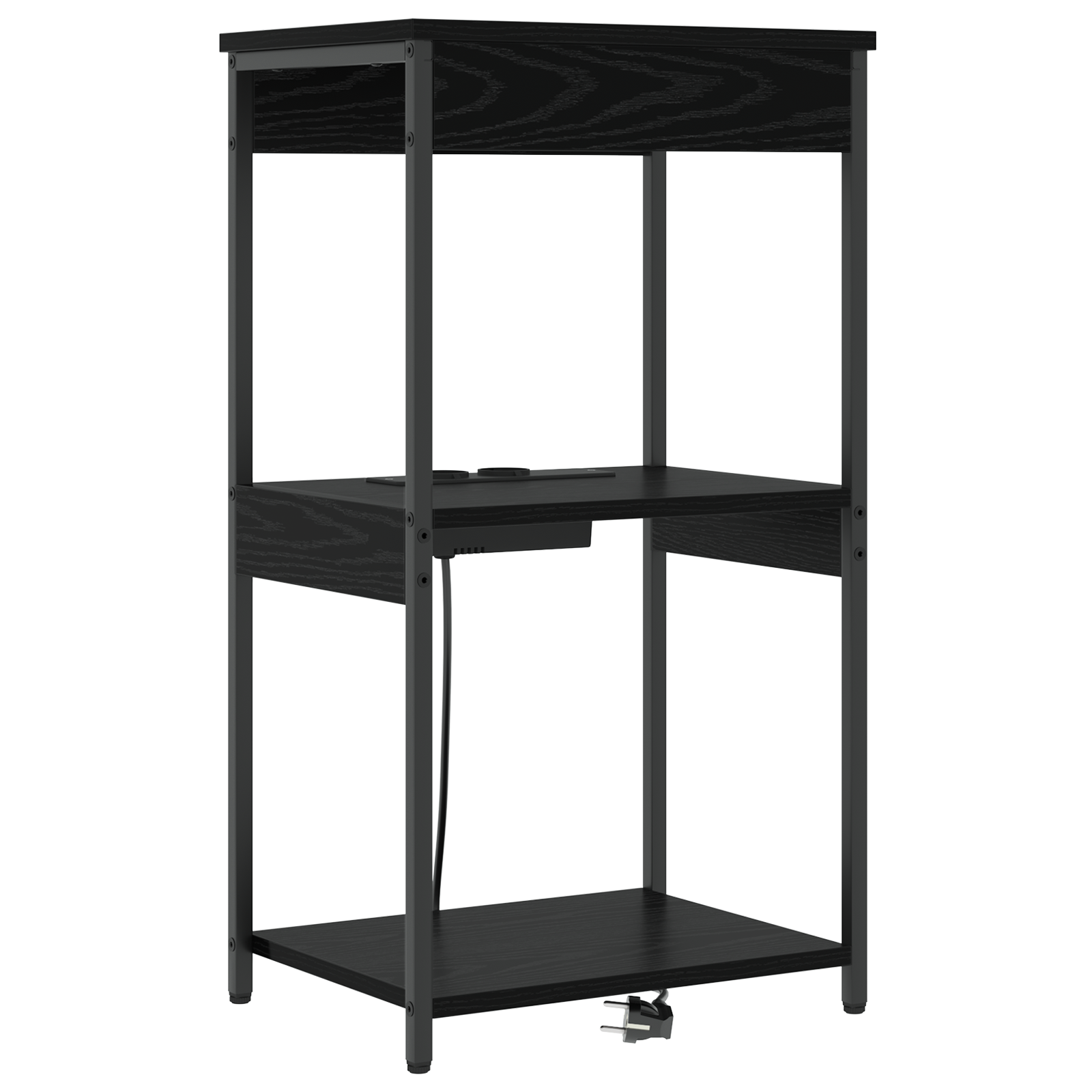 Conjunto 1 Mesa-de-cabeceira Vidaxl Preto Derivados De Madeira (41 X 31 X 76 Cm)