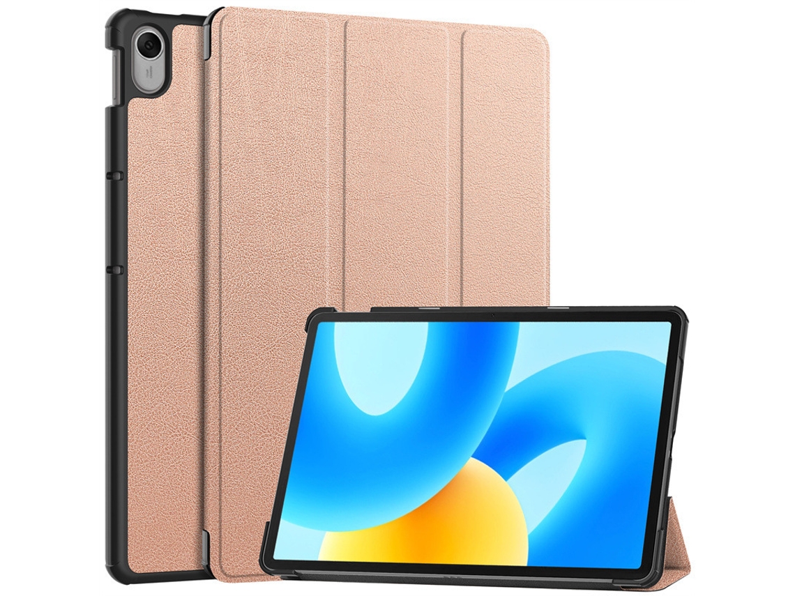 Capa Dobrável Em Três Partes Na Cor Ouro Rosa Para Tablet Huawei Matepad 11.5 Yunzii (2023)