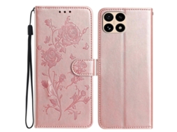 Capa De Celular Em Couro Com Estampa De Rosa Em Relevo Para Redmi 15t 5g