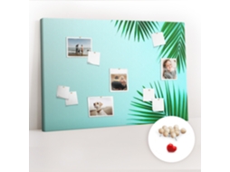 Painel De Cortiça Para Parede Folhas Tropicais Para O Corredor Espelharte (120x80 Cm)