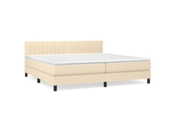 Cama com Molas/colchão 200x200 Cm Tecido Cor Creme MAISON EXCLUSIVE