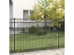 Vidaxl Cerca Com Espeto Baarlo 200 X 166 Cm Aço Revestido A Pó Preto