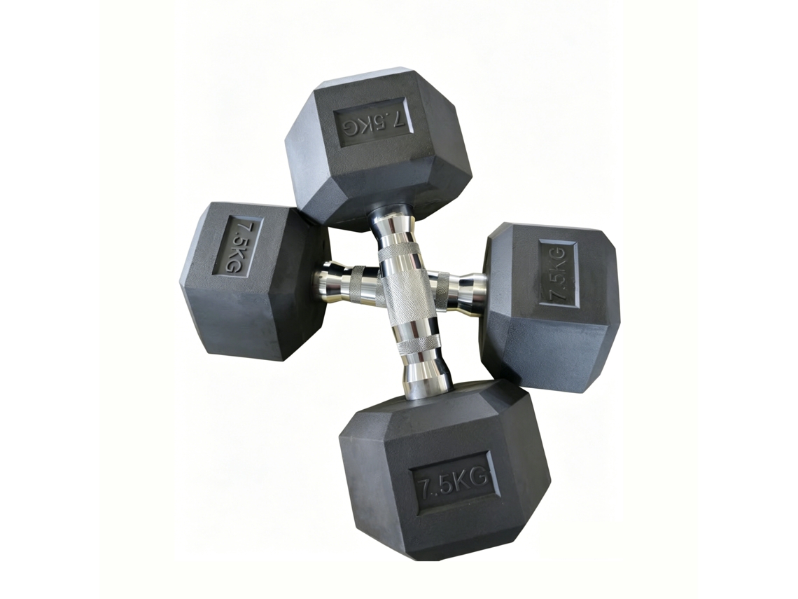 Halter Hexagonal De 7,5 Kg Com Pega Antiderrapante E Revestimento Resistente Para Fitness E Musculação Default Title