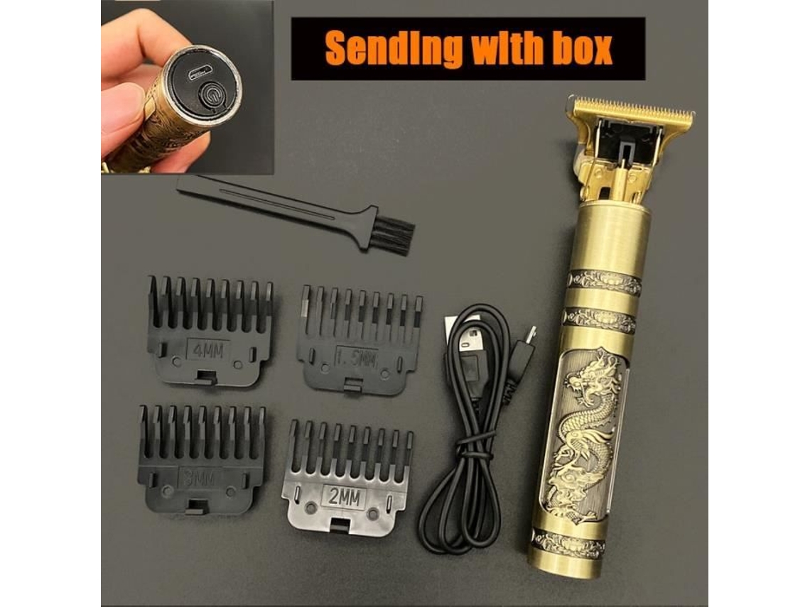 Dragon with Box Professional 2021 USB T9 Máquina de cortar cabelo elétrica, barbeiro e barbeador de barba em 0 BILDO