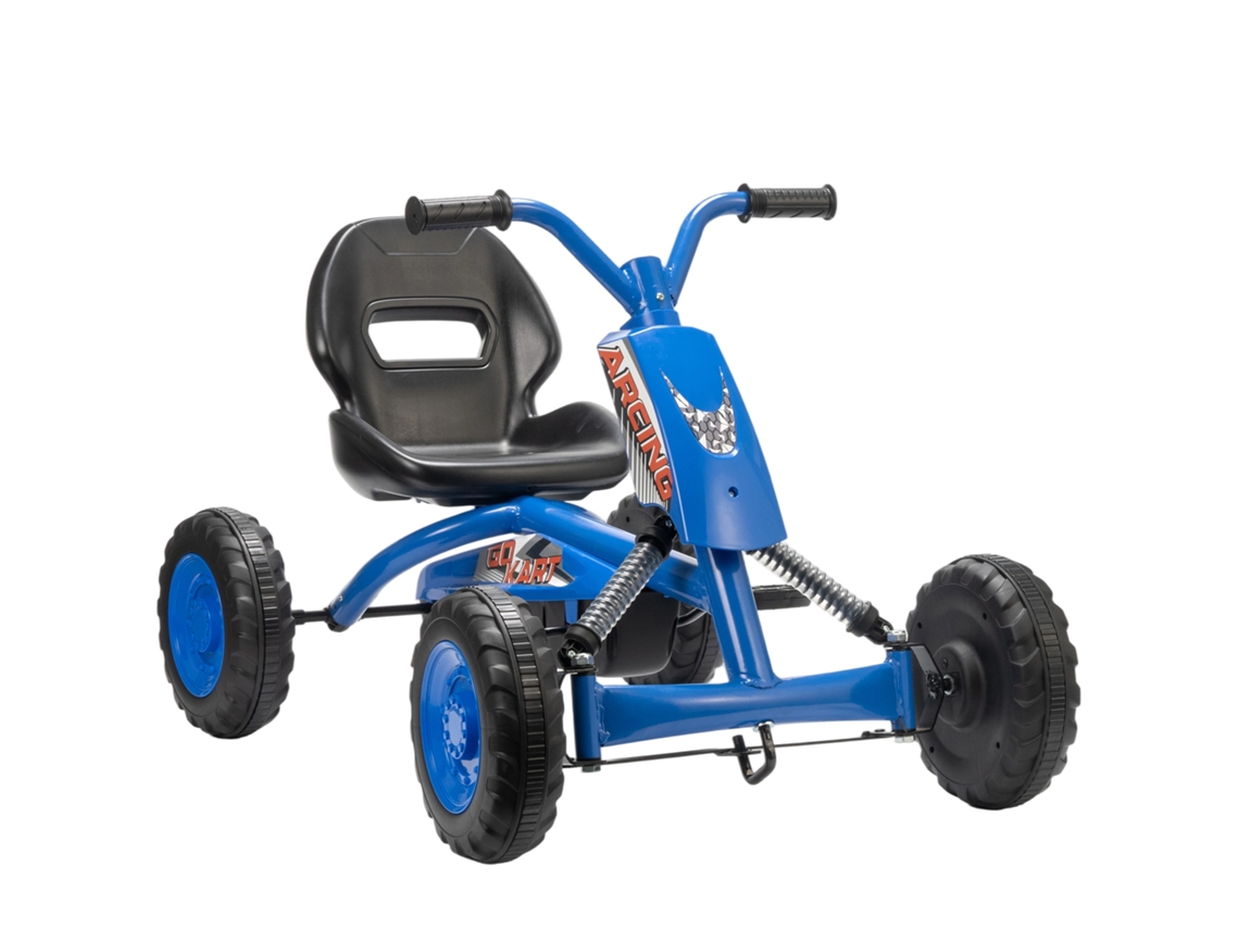 Kart A Pedais Go-kart Com Rodas Pp Estrutura De Aço Carga 30 Kg Para Crianças 2-5 Anos 84x54x56 Cm Azul
