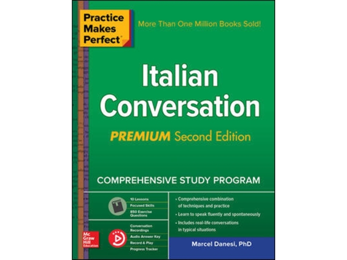 Livro practice makes perfect: italian conversation, premium second edition de marcel danesi (inglês)