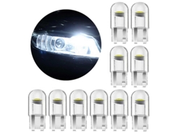 Lâmpada Led Sinal 194 T10 W5w Para Carro Luz De Leitura Dome Wedge Placa De Licença 10x Blanco
