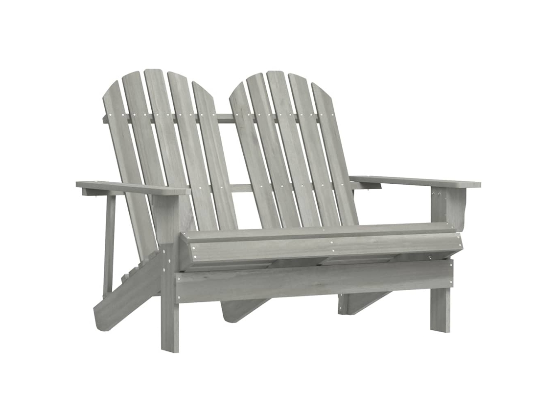 Vidaxl Cadeira De Jardim Adirondack 2 Lugares Abeto Maciço Cinzento