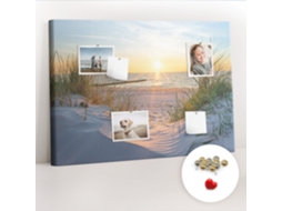 Quadro De Cortiça Pôr Do Sol Na Praia Para O Quarto Das Crianças Espelharte (70x100 Cm)