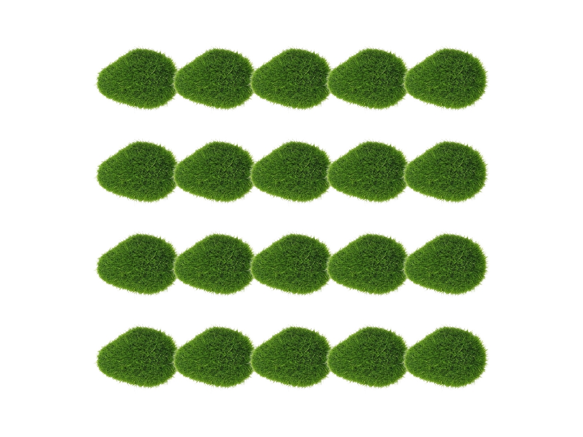 Bolinha De Líquen Artificial Pequena Bloco De Líquen Artificial Pedra Decorativa 20 Peças