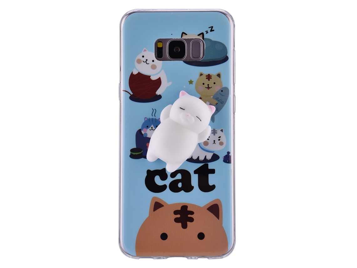 Capa Samsung S8 Plus/S7/S7 Edge EOOCOO proteção antichoque com gato branco | EOOCOO
