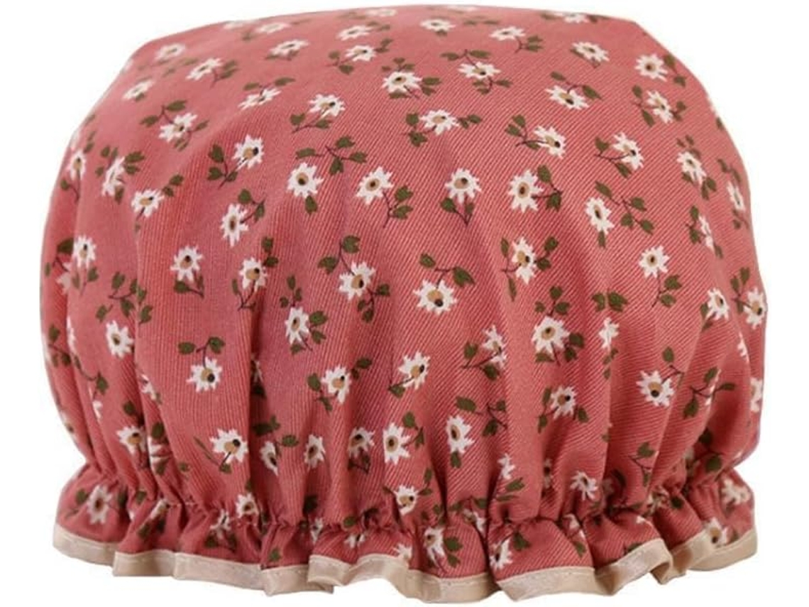 Touca De Banho Com Estampa Floral, Touca De Banho Impermeável Algodão, Touca De Banho Elástica Para Mulheres E Meninas