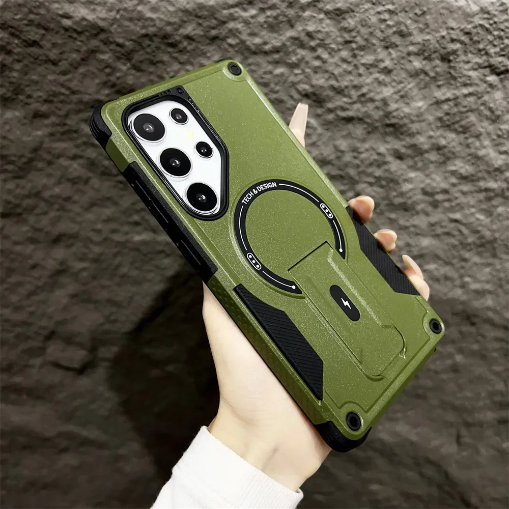 Capa Para Celular Com Suporte Magnético Magsafe (verde) Para Samsung A25 5g