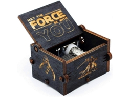 Caixa de Música Madeira Preta com Tema Star Wars 2025/2024 e Design Vazado AQUAFORGE