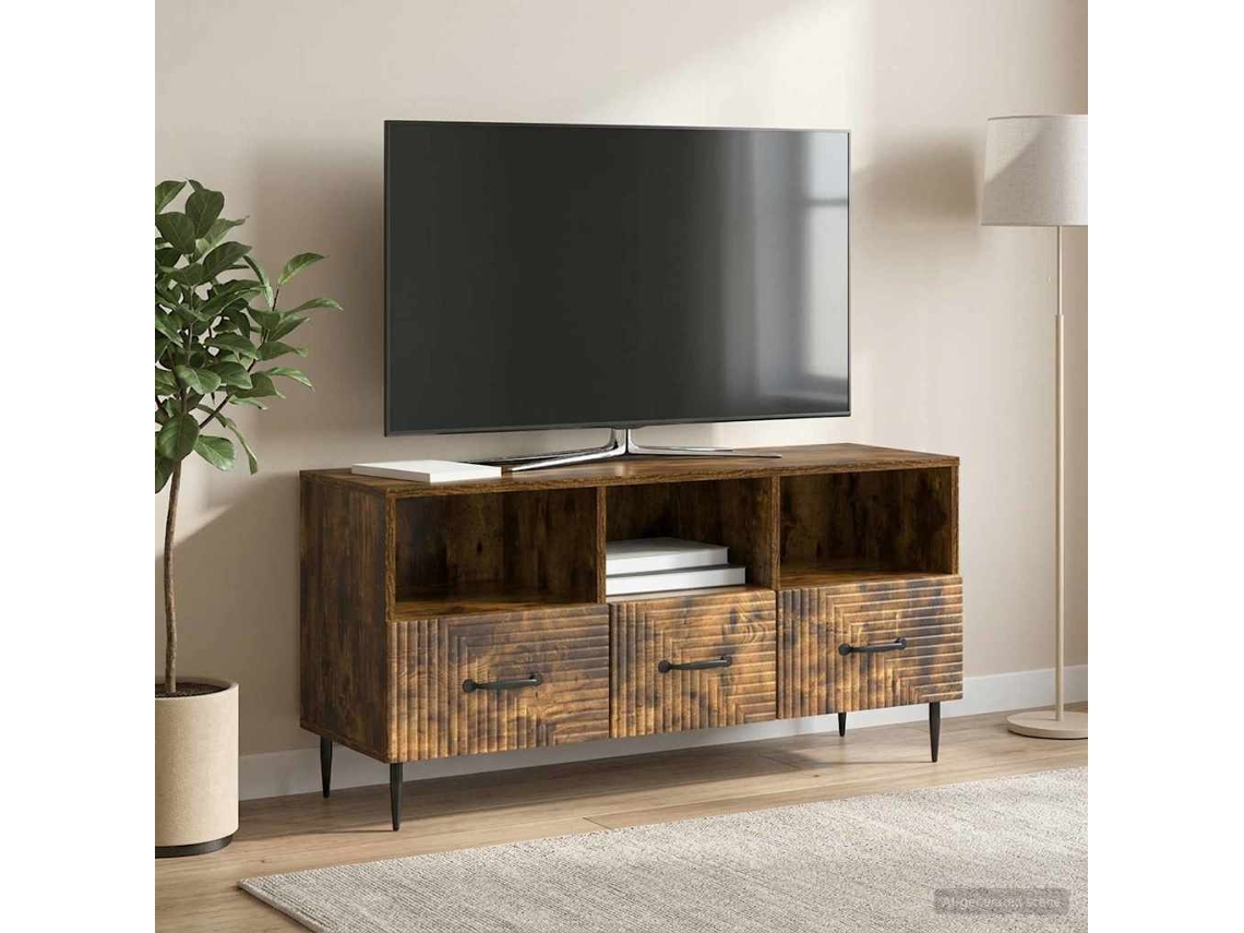 Vidaxl Gabinete Para Tv Com Gaveta Carvalho Fumado 102 X 34,5 X 50 Cm