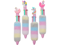 Canetas Unicórnio Para Meninas, Design E Pelúcia, Conjunto De 4 Peças