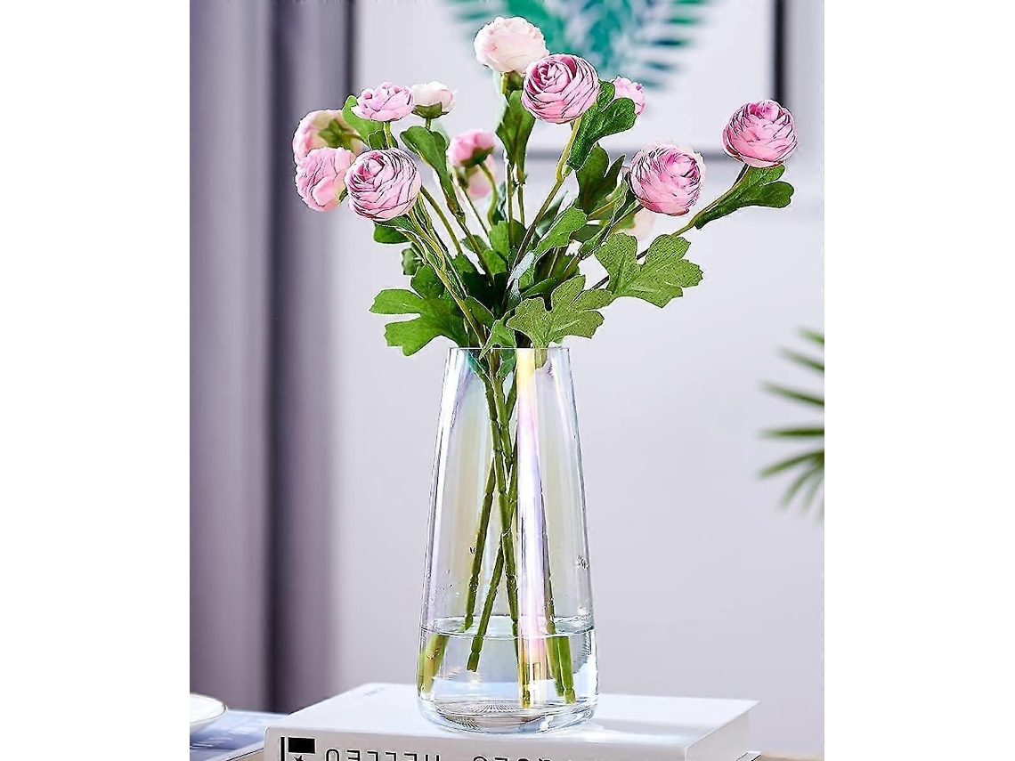 Omni vaso de Cristal Exquisito para Decoración Hogar Vaso Alto para Centros de Mesa Y Flores Ideal para Oficina Y Regalos