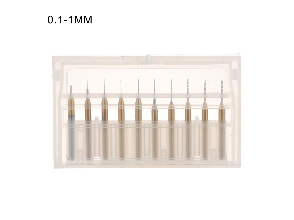 10pcs Brocas Pcb Com Revestimento De Ouro Nano 0.1‑1mm Conjunto De Brocas Pcb Para Gravura Em Miniatura