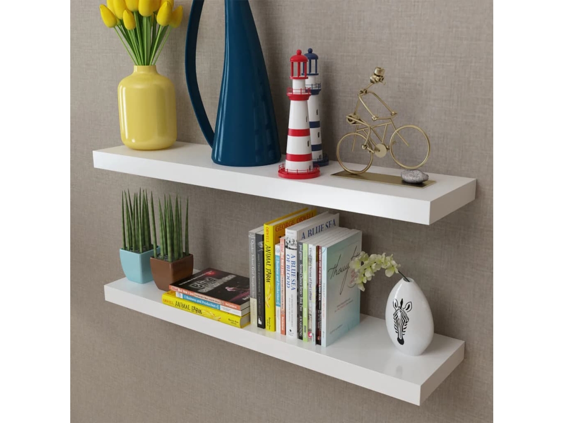 Prateleiras De Parede Para Livros/dvd Mdf Branco