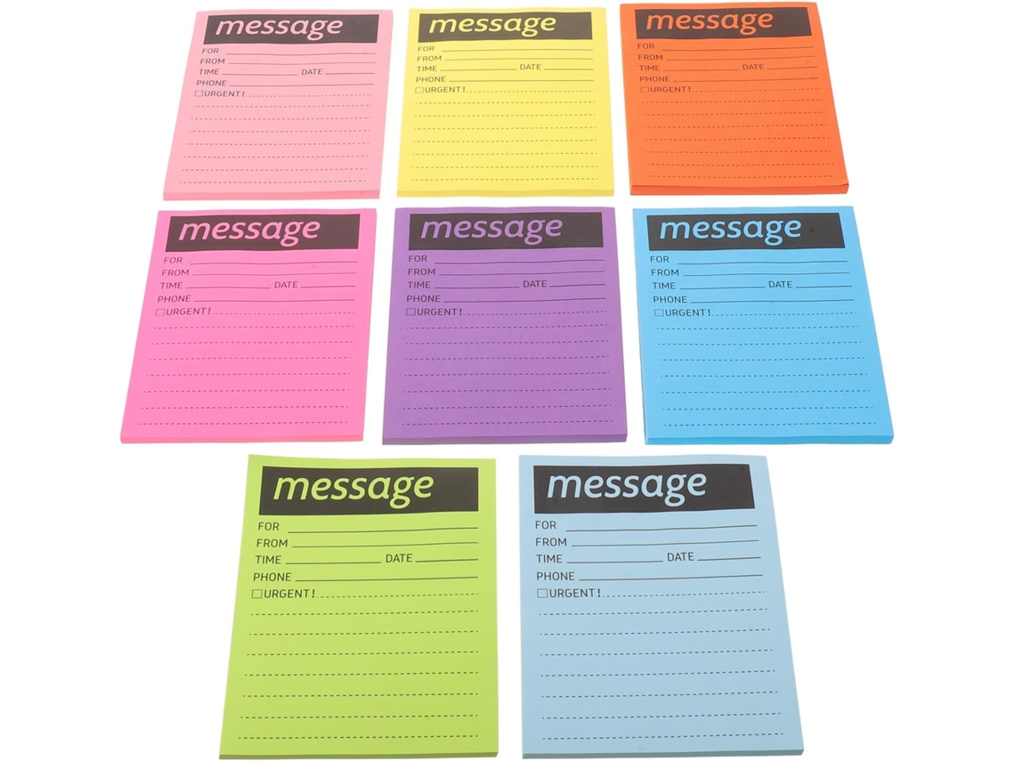 Bloco De Notas Para Mensagens Papel Telefônico 4x5 Bolsas Autocolante 8 Peças Design Distinto Utilização