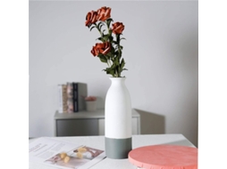 Vasos De Cerámica Blanco Gris, Vasos De Flores Grandes Para Decoración De Hogar, Cocina Y Oficina