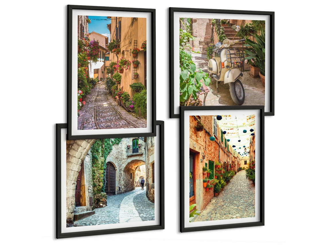 Composição De Quadros Motivos Relaxantes Com Livro Espelharte (4 Peças)