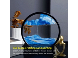 Pintura De Arena Móvel De 12 Polegadas Paisagem Marinha 3d Giratória 360 Graus Decoração De Arena Viva Azul
