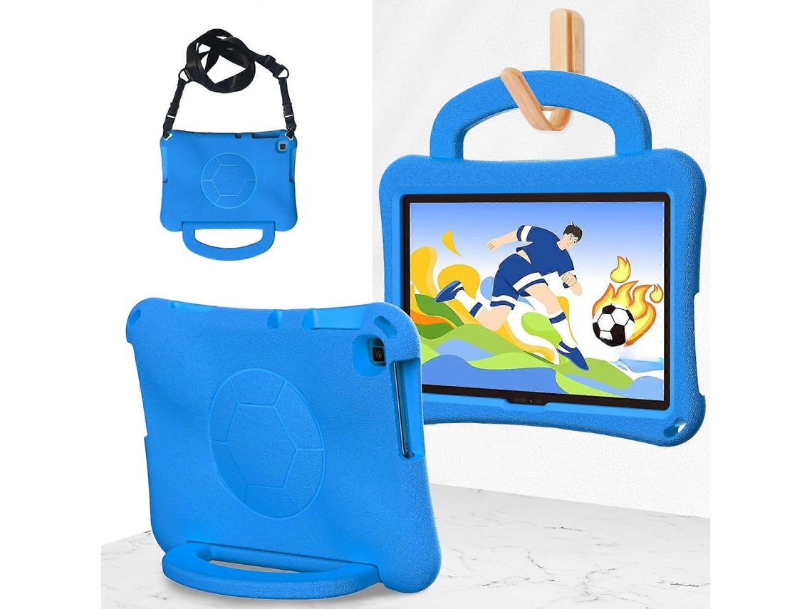 Capa Para Tablet Lenovo Tab M10 3ª Geração Tb-328fu/xu Com Alça Em Formato De Bola De Futebol, Feita De Eva Resistente A Impactos.