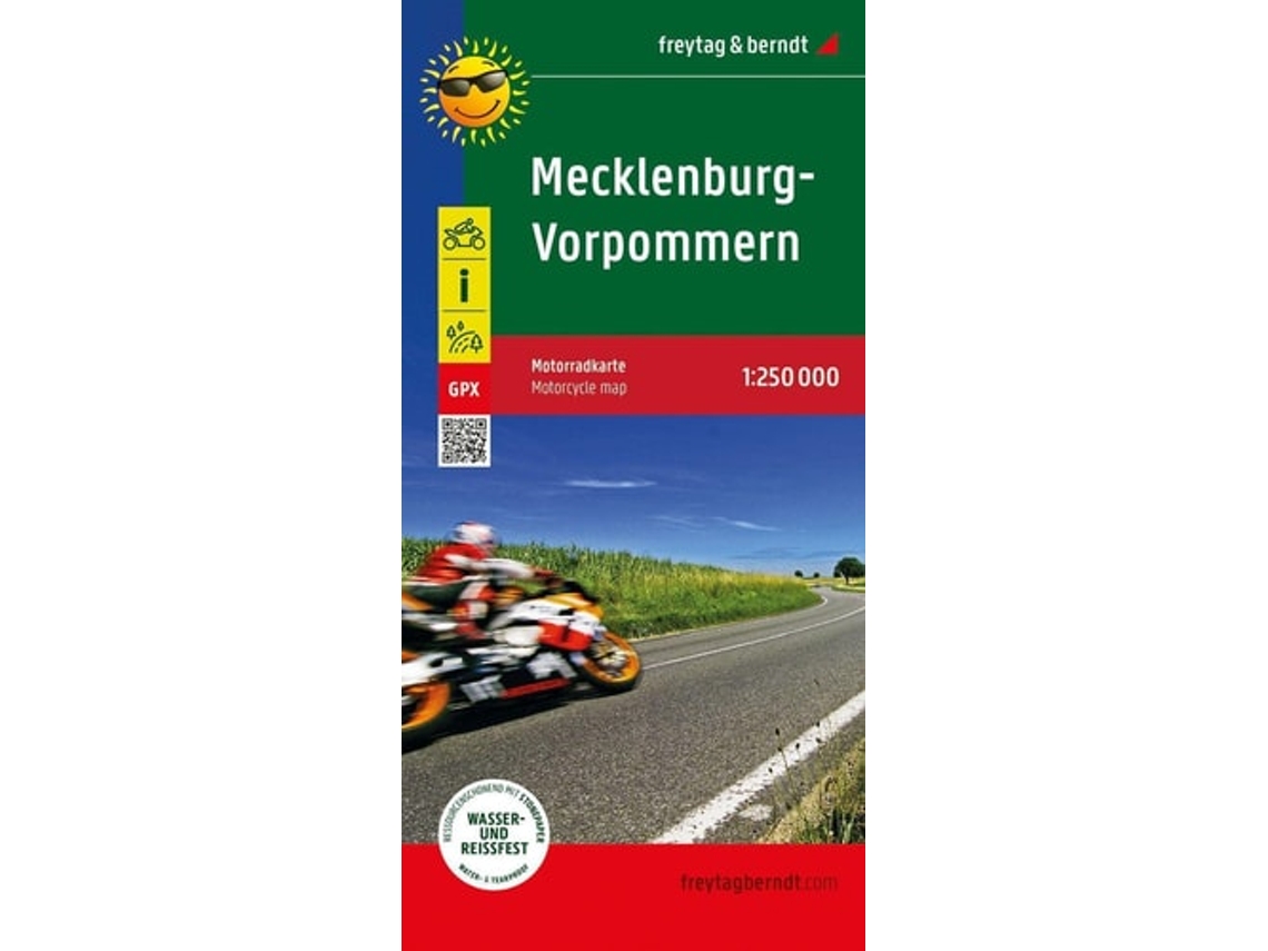 Livro Mecklenburg-West Pomerania, motorcycle map 1250,000, freytag amp berndt de Freytag & Berndt (Alemão)