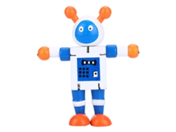 Mali brinquedo de Robô de Madeira Cute para Crianças Brincadeira Educativa Aprendizagem Branco