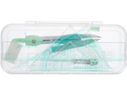 Kit de ferramentas para desenho circular Abaodam, régua e decalque, conjunto portátil de metal com 7 peças para