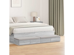 Vidaxl Gavetas De Cama Cinza Sonoma 150 X 36,5 X 16,5 Cm