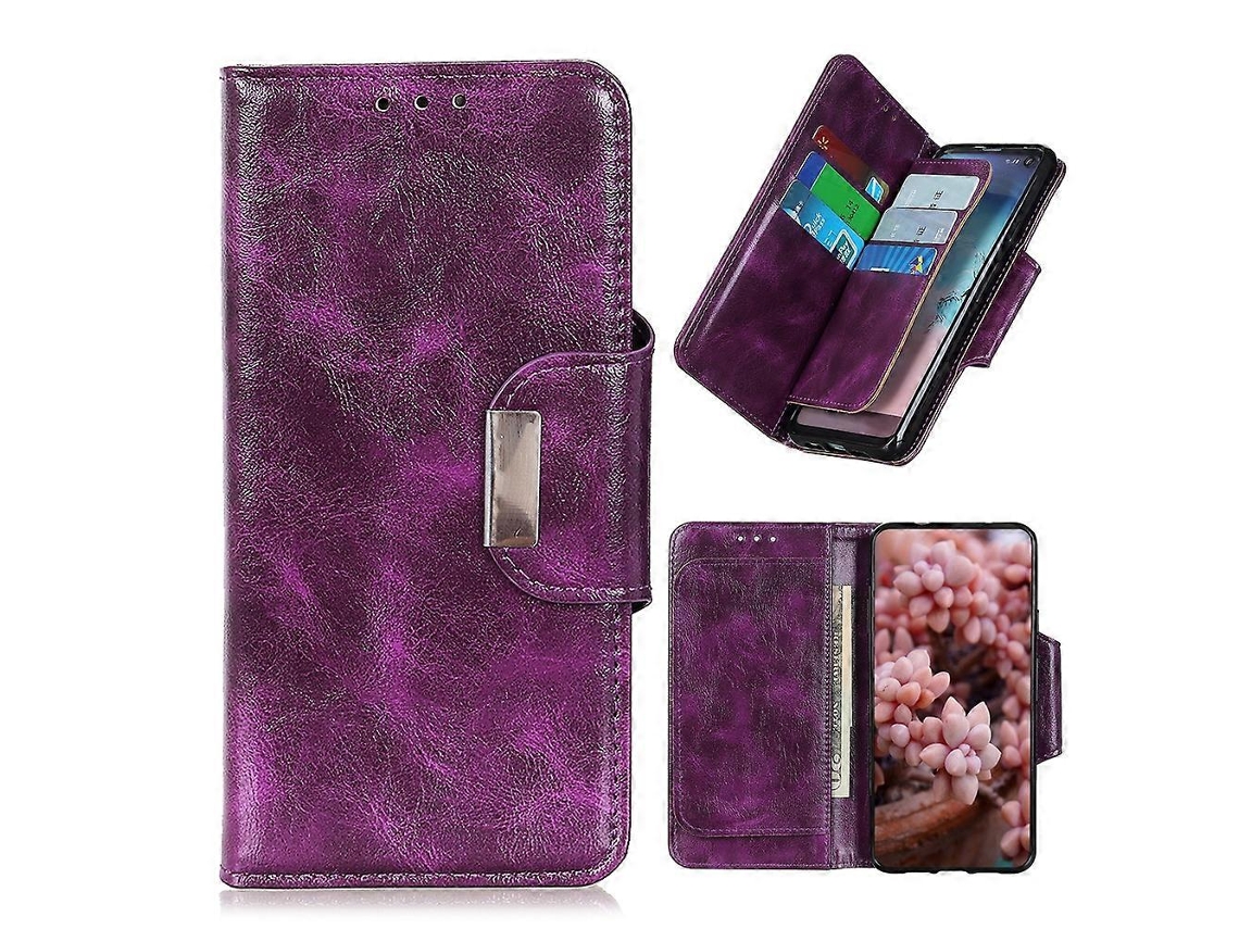 Capa De Couro Com Textura Crazy Horse Para Xiaomi Mi 10s, Com Aba Horizontal, Suporte, 6 Compartimentos Para Cartões E Carteira.