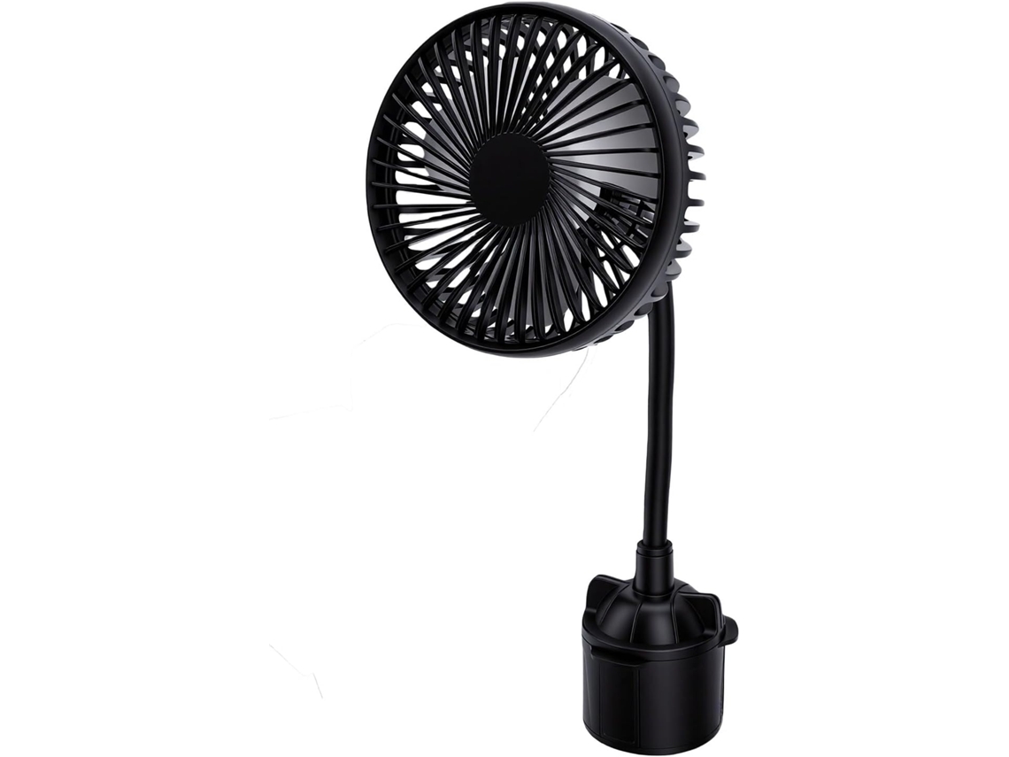 Ventilador Usb Para Carro Sxhlseller Com Suporte Copo, Ventilador De Resfriamento Com Pescoço Ganso E Motor Sem Escova 3 Velocidades