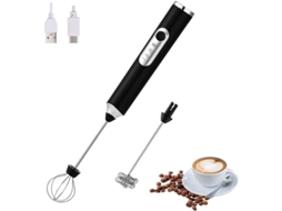 2026-batidora De Leche Eléctrica Portátil Com 2 Cabeçotes, Batidor De Café Com Carregamento Usb Recarregável, Preto