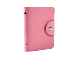 Capa Carteirinha Couro Pu Rosa 24 Cartões