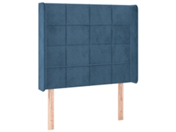 Headboard, Headboards Vidaxl Azul Veludo (103 X 16 X 118/128 Cm)