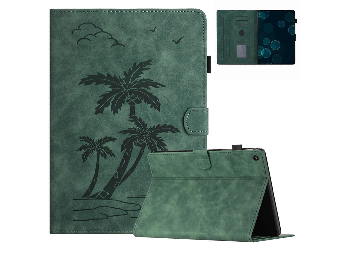 Capa de couro inteligente Webake para tablet com design de coqueiro